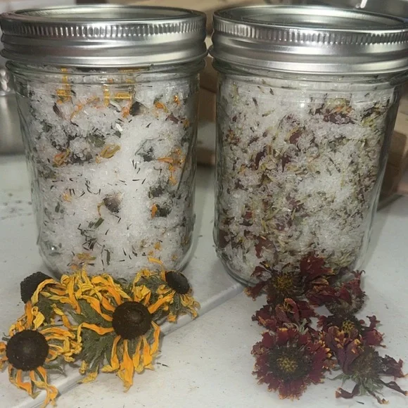 16 OZ Black-Eyed Susan OR Indian Blanket Bath/Foot Epsom Salt Jars - Picture 1 of 1